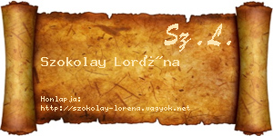 Szokolay Loréna névjegykártya
